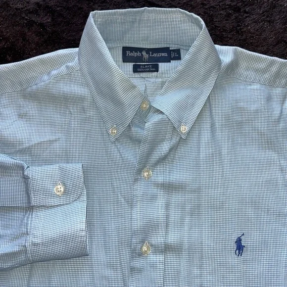 Ralph Lauren Blake Shirt Men's Size LARGE Blue Long Sleeve Button Down - Picture 1 of 7